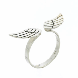 Sterling Silver Flat Wings Ring